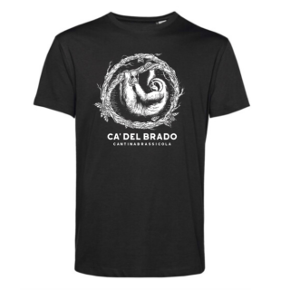 Black T-Shirt Sloth Organic Cotton