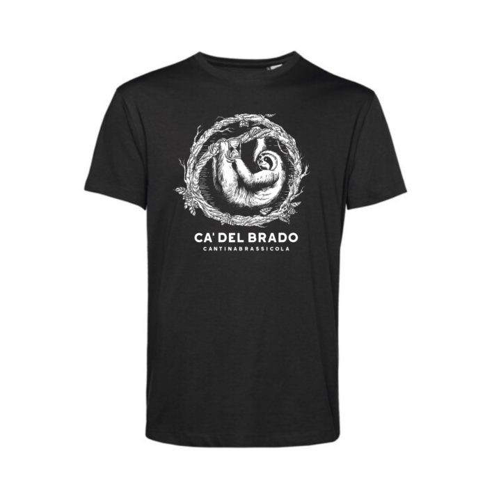 Black T-Shirt Sloth Organic Cotton